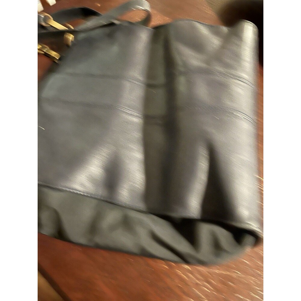Vintage MARK CROSS Navy Blue Leather Shoulder Bag Purse Rare Italy Saddlebag